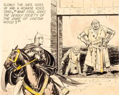 Hal Foster Prince Valiant Partial Sunday Single Panel Illustration Original Art dated 12-11-37 (King Features - | Heritage