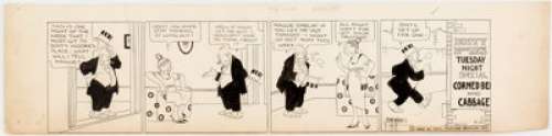 George McManus Bringing Up Father Daily Comic Strip Original Art dated 8-16-21 (International Feature Service, 192... | Heritage