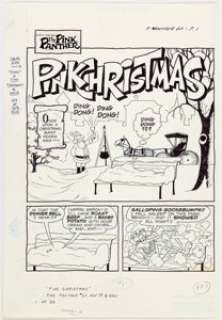 Pete Hansen The Pink Panther: "Pink Christmas" Complete 22-Page Story and Pencil Script Original Art (Western/Gold... (Total: 23 Original Art) | Heritage