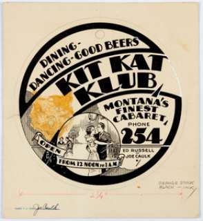 Edgar Church Kit Kat Klub Ad Illustration Original Art (c. 1930s).... | Heritage