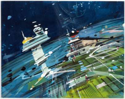 John Berkey Science Fiction Scene Original Preliminary Artwork (c. 1960s).... | Heritage
