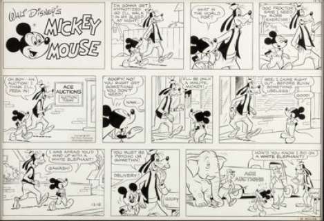 Manuel Gonzales Mickey Mouse Sunday Comic Strip Goofy Original Art dated 12-16-73 (Walt Disney/King Features Syndi... | Heritage