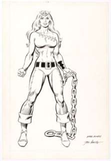 John Romita Sr. and Joe Rubinstein Official Handbook of the Marvel Universe #11 "Thundra" Page 17 Spot Illustratio... | Heritage