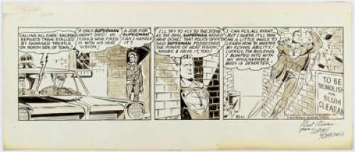 Wayne Boring Superman Daily Comic Strip #8221 Original Art dated 4-30-65 (Bell-McClure Syndicate, c. 1965).... | Heritage
