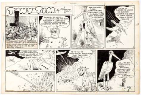 Stanley Link Tiny Tim Sunday Comic Strip Original Art dated 1-19-36 (Tribune/N.Y. News Syndicate, 1936).... | Heritage
