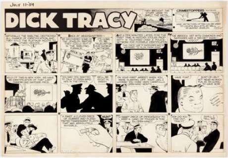 Chester Gould Dick Tracy Sunday Comic Strip Original Art dated 6-11-54 (The Chicago Tribune, 1954).... | Heritage
