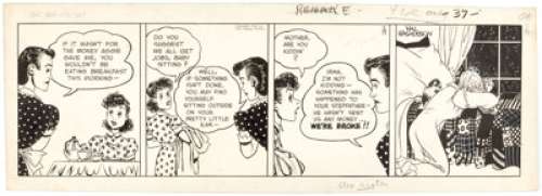 Hal Rasmusson Aggie Mack Daily Comic Strip Original Art dated 2-15-47 (Chicago Tribune, 1947)....