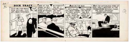 Chester Gould Dick Tracy Daily Comic Strip Original Art dated 8-1-45 (News Syndicate Co., Inc., 1945).... | Heritage