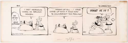 Johnny Hart B.C. Daily Comic Strip Original Art dated 3-26-64 (Publishers Newspaper Syndicate, 1964). ... | Heritage