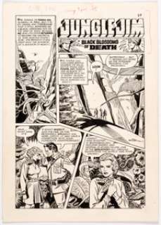  - Pat Boyette Jungle Jim #28 Complete 7-page Story "Black Blossoms of Death" Original Art (Charlton Comics, 1970).... (Total: 7 Original Art)