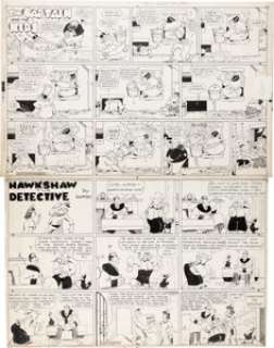 Rudolph Dirks and Gus Mager (as Watso) The Captain and the Kids and Hawkshaw the Detective Sunday Comi... | Heritage