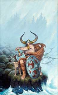 Darrell Sweet Hrolf Kraki’s Saga Paperback Novel Cover Painting Original Art (Ballantine, 1977).... | Heritage