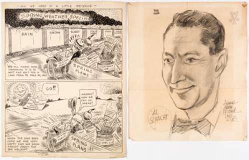  - Eugene "Zim" Zimmerman and Others Presidential Caricatures and Additional Cartoons Group of 10 (c. 1920s-60s).... (Total: 10 Original Art)