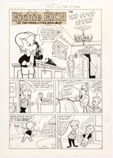  - Warren Kremer (attributed) Little Dot #23 Complete 5-Page Story "The Good Sport" Richie Rich Original ... (Total: 5 Original Art) 