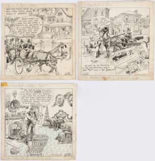 Gaar Williams Among the Folks in History Daily Comic Strip Original Art Group of 6 (1929).... (Total: 2 Original Art)
