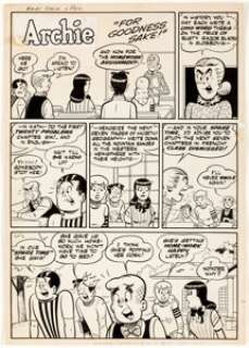 Harry Lucey Archie Giant Series Magazine #2 Partial Story "For Goodness Sake!" Original Art Group of 2 - | Heritage