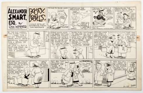 Doc Winner Alexander Smart, Esq./Daffy Doodles Sunday Comic Strip Original Art dated 10-25-36 (King Features Syndi...