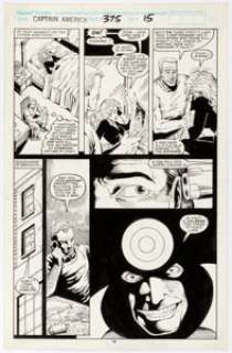 Ron Lim and Danny Bulanadi Captain America #375 Story Page 12 Original Art (Marvel, 1990). Early Ron Lim art on - | Heritage