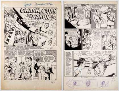 Art Gates and Barbara Hall Speed Comics #24 Complete 6-Page Story Original Art (Harvey, 1942). This story was the - | Heritage
