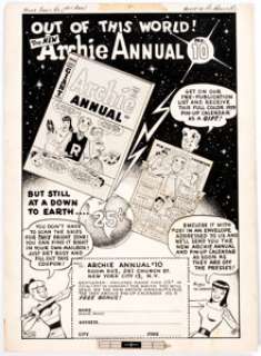 Harry Lucey (attributed) Archie Annual #10 "Out of This World!" House Ad Illustration Original Art - | Heritage