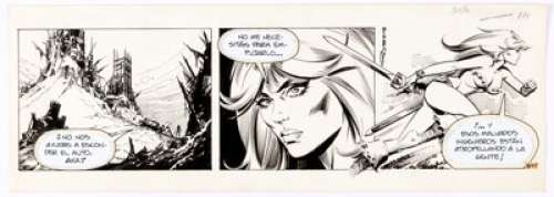 Enrique Badia Romero Axa #1468 Daily Comic Strip Original Art (Romero Associates, 1983). The beautiful Axa leaps - | Heritage