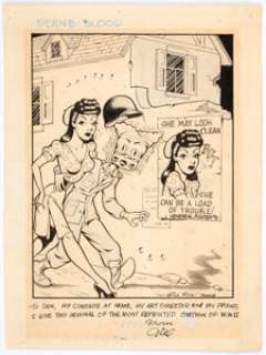 Gill Fox Bernie Blood Single-Panel Comic Strip Original Art (Stars & Stripes, c. 1945). The World War II - | Heritage