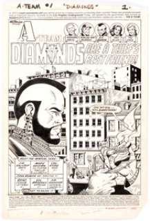 Marie Severin And Chic Stone | A-Team #1 Splash Page 1 Original Art (Marvel, 1984).... | Heritage