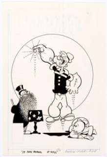 George Wildman - Popeye #148 Cover Original Art (Gold Key, 1979).