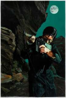 Michael Herring - Mack Bolan, The Executioner #272: Stealth Striker Cover Painting Original Art (Gold Eagle, 2001).