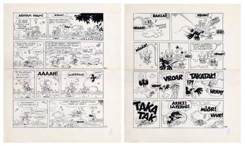 Macherot | Sibylline, planches n°6 et 7 à l’encre de Chine… | AZ auction