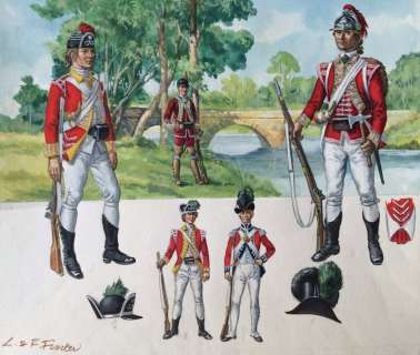 Funcken | Illustration originale Ã  la gouache (p.129) pour L’ Uniforme & les Armes des Soldats de la Guerre en Dentelle vol.1  - (1975) | Catawiki