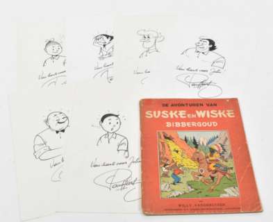 [ORIGINAL BOOK & COMIC BOOK ARTWORK] [DÉDICACE] WILLY VANDERSTEEN. SUSKE EN WISKE | Zwiggelaar Auctions