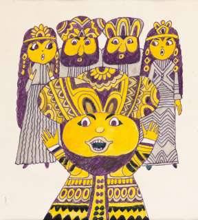 Julitta Karwowska-Wnuczak (1935) | Julitta Karwowska-Wnuczak | "Złoty arbuz", projekt ilustracji, 1986 | Desa Unicum