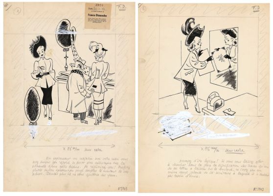 Badert | Lot 068 - Ensemble de 2 illustrations à l’encre de Chine… | AZ auction