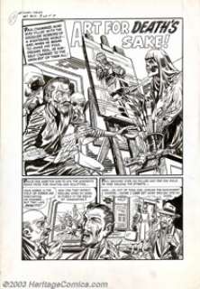 Rudy Palais - Original Art for Witches Tales #15, Complete 5-page Story, "Art for Death’s Sake" (Harvey, - | Heritage