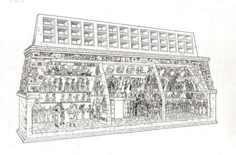 JERONATON - Double planche originale 38-39 des Voyages d‘Alix chez les Aztèques