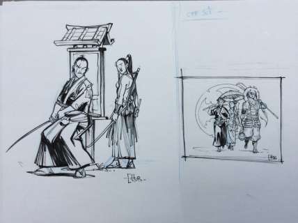 Hub | Ensemble de  Deux Dessins originaux encre noire  - Projets pour ex-libris  - Okko | Catawiki