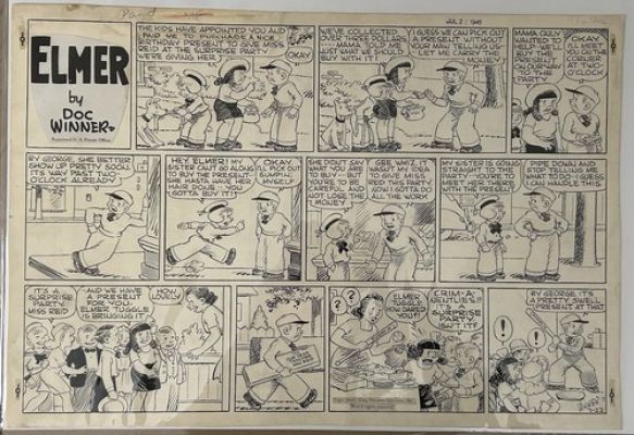 Signed Large Comic Strip ORIGINAL PEN+INK ART - Doc Winner ELMER 1945 | eBay US (Buy It Now)