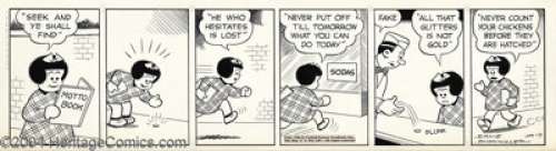 Ernie Bushmiller - Original Comic Strip Art for Nancy Daily, dated 1-19-44 (United Features Syndicate, 1944). - | Heritage