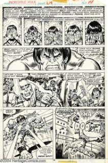 Sal Buscema and Ernie Chan - The Incredible Hulk #219, page 14 Original Art (Marvel, 1978). The Green Goliath goes - | Heritage