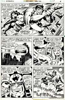 Jack Kirby Mike Royer - Eternals #15 P 7 (The Hulk Kidnaps Sersi As Makkari Gets Ready To Follow!) 1977