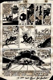 Ron Frenz Joe Rubinstein - Amazing Spider-Man #256 Last Page (Only Page in Book with Black Symbiote Spider-Man in Every Panel Battling, with Puma Also Shown!) 1984