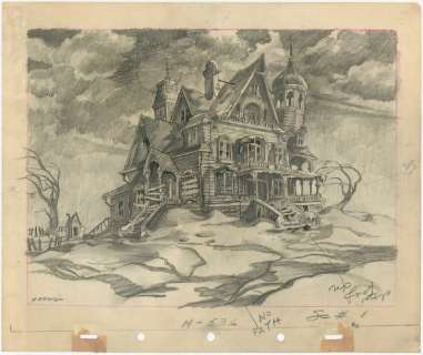 Lonesome Ghosts Studio Disney, 1937. Layout original signé Herwig. Format | Rossini