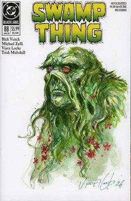 Vince Locke - Swamp Thing #88 Sketch cover watercolor by Vince Locke "Flowers"