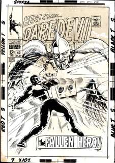 Gene Colan, John Tartaglione, Marie Severin - Daredevil #40 Large Art Cover (Daredevil Battles a Gigantic Birdman!) 1967