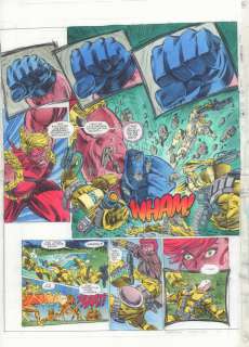 John Kalisz, Mike Deodato Jr., Tom Palmer | Avengers #387 Pgs. 7 & 8 Color Guide Art - Giant-Man And Black Widow Action Dps - 1995 | Anthony’s Comic Book Art