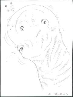 Charles Burns | Man-Worm Head (sketch) | Higher Consciousness Collectibles