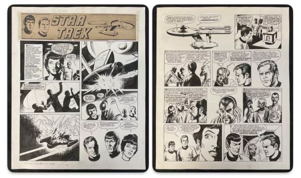 Lot 403 - STAR TREK - 2 pages of original comic book art from British comic book VALIANT 17th Mach 1973 | Excalibur Auctions
