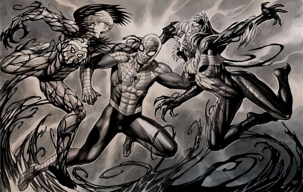 Lan Medina | Spider-Man, Gwen Stacy, Black Cat Symbiote Powered Catfight | Romitaman