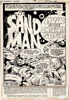 Jack Kirby, Mike Royer | Sandman #4 P 1 Splash (Large Sandman & Jed Paulsen with Brute, Glob, & Several Aliens in the Dream World! Royer Inks!) 1975 | Romitaman